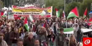 اندلاع اشتباكات خلال مسيرة مؤيدة للفلسطينيين في اليونان - نايل 360