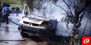 الدفاع المدني: 4 شهداء إثر الغارة الإسرائيلية التي استهدفت سيارة على طريق عام بافليه- صور - نايل 360