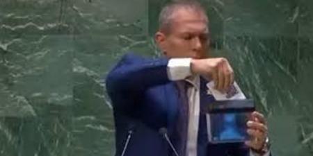 غضب فى إسرائيل بعد قرار الأمم المتحدة لصالح فلسطين .. وسفيرها يمزِّق ميثاق المنظمة - نايل 360