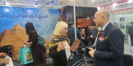 سفير مصر بكوريا يفتتح الجناح المصري بمعرض سول الدولي للسياحة - نايل 360
